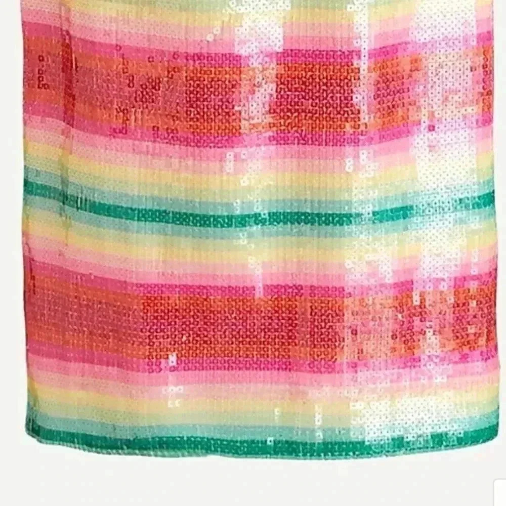 {J. Crew} NWT: Watermelon Stripe Sequin Maxi Dress - Picture 12 of 16